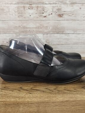 Dansko Womens Kendra Black Mary Jane Wedge Sandals Milled Nubuck 41 US 11-11.5